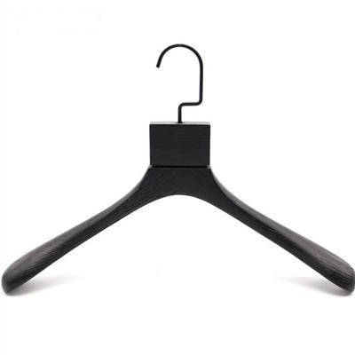 Percha de madera negra de lujo de marca personalizada