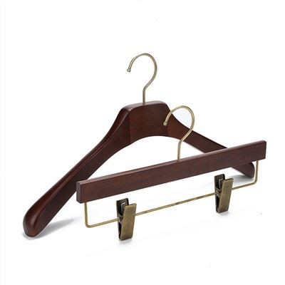 Perchas de madera de capa de traje de ropa de lujo OEM